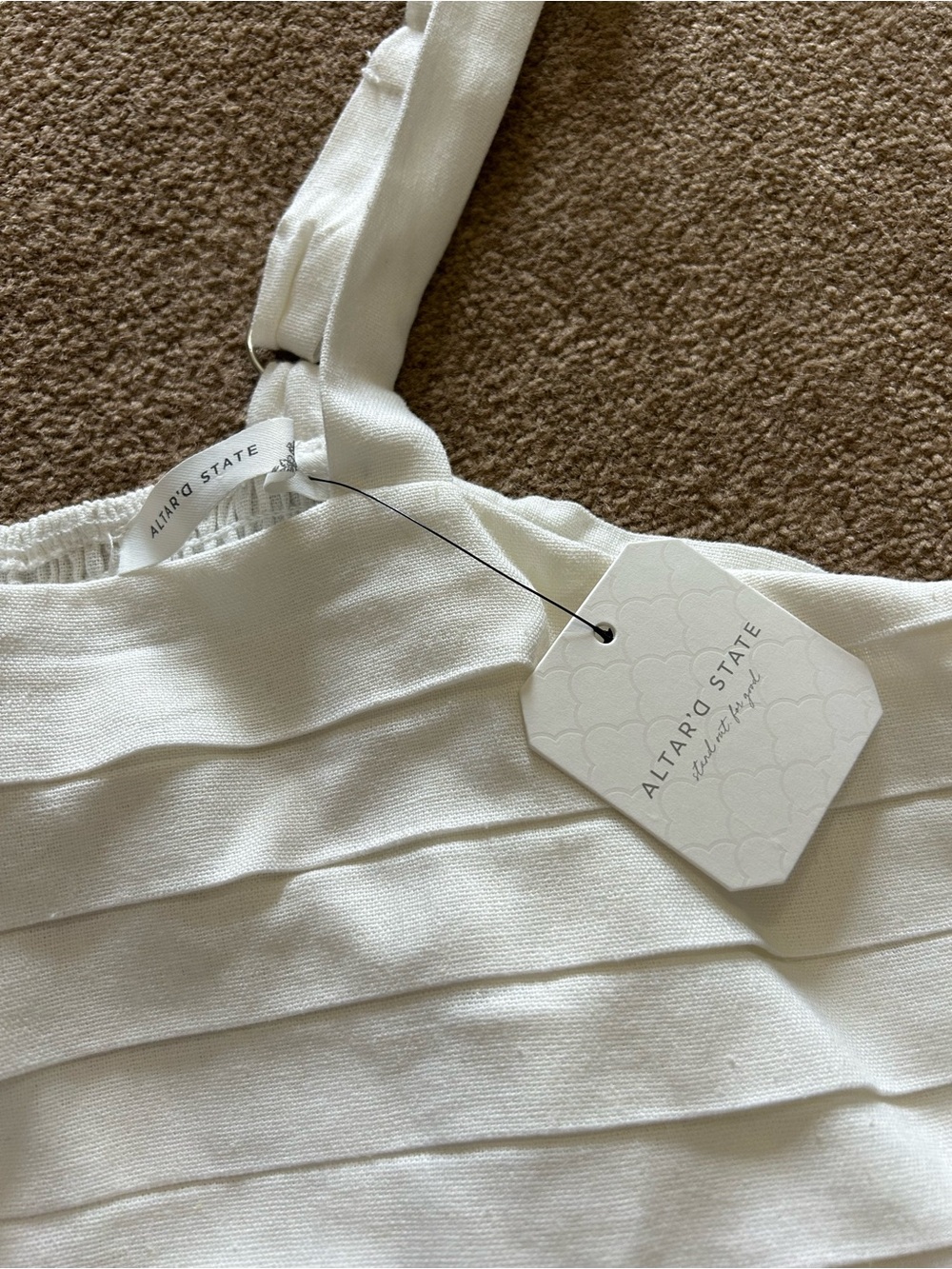 Altar'd State White Pleated Romper